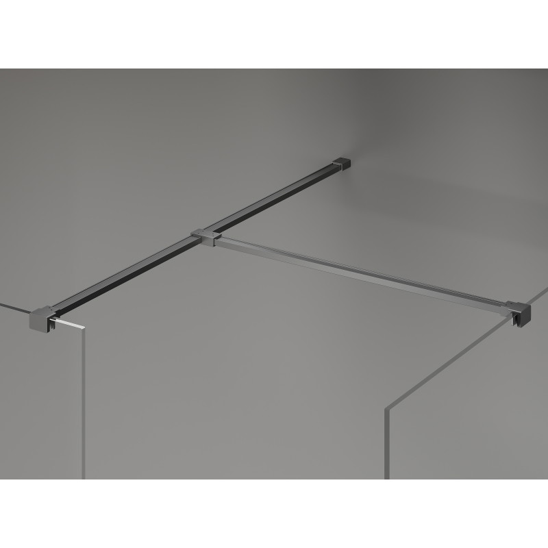 Mexen Kioto-X Dušo siena Walk-in 140 x 120 cm, permatomiška 10 mm, ginklinis metalas - 800-140-202-95-00-120-X