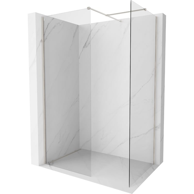 Mexen Kioto-X dušo sienelė Walk-in 90 x 70 cm, permatoma 10 mm, šlifuotas nikelis - 800-090-202-97-00-070-X