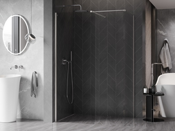Mexen Kioto-X dušo sienelė Walk-in 100 x 100 cm, skaidri 10 mm, šlifuotas nikelis - 800-100-202-97-00-100-X