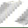Mexen Kioto-XF dušo siena Walk-in su rėmeliu 100 x 80 cm, permatoma 10 mm, auksinė - 800-100-202-04-50-080-XF