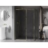 Mexen Kioto-XF dušas pertvara Walk-in su rėmu 130 x 80 cm, skaidri 10 mm, auksinė - 800-130-202-04-50-080-XF