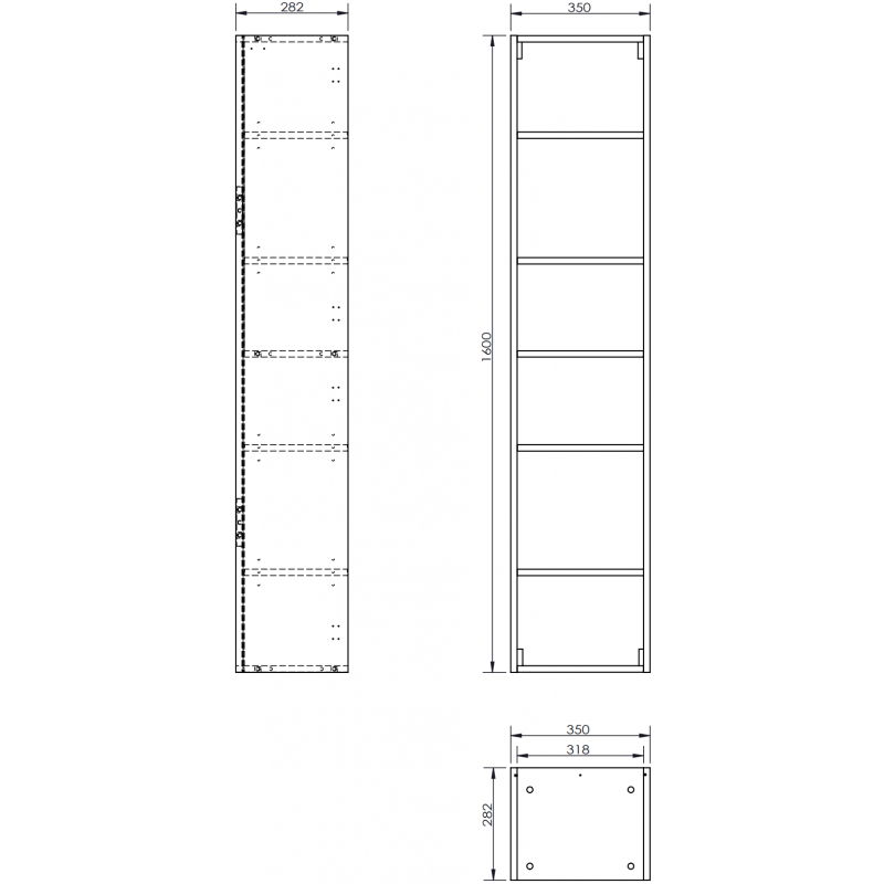 Mexen Box-A korpuso vonios kambario spintelė 35 cm, pilkas matinis - 91AX1-1600-300-1-62