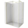 Mexen Kioto-XF dušo kabina Walk-in su 80 x 70 cm rėmu, skaidri 10 mm, auksinė šlifuota - 800-080-202-04-55-070-XF