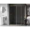 Mexen Kioto-XF dušo kabina Walk-in su 80 x 70 cm rėmu, skaidri 10 mm, auksinė šlifuota - 800-080-202-04-55-070-XF