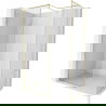 Mexen Kioto-XF dušo sienelė Walk-in su rėmu 140x120 cm, skaidri 10 mm, auksinė šepečiuota - 800-140-202-04-55-120-XF