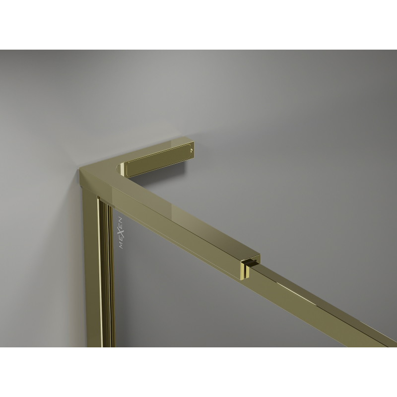 Mexen Kioto-F L dušo sienelė Walk-in su rėmu 120 x 202 cm, skaidri 8 mm, auksinė - 800-120-174-50-00