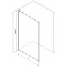 Mexen Kioto-F L Dušo pertvara Walk-in su rėmeliu 100 x 202 cm, skaidri 8 mm, šlifuota ginklo pilka - 800-100-174-66-00