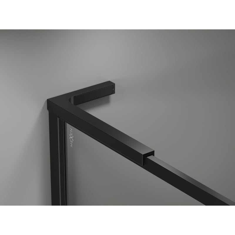 Mexen Kioto-F L dušo sienelė Walk-in su rėmu 120 x 202 cm, skaidri 8 mm, juoda - 800-120-174-70-00