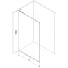 Mexen Kioto-XF L dušo sienelė Walk-in su rėmu 80 x 202 cm, skaidri 10 mm, šlifuotas nikelis - 800-080-174-97-00-XF