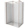 Mexen Kioto-XF dušo kabina Walk-in su rėmeliu 110 x 110 cm, permatoma 10 mm, rožinis auksas - 800-110-202-04-60-110-XF