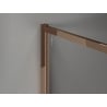 Mexen Kioto-XF dušo kabina Walk-in su rėmeliu 110 x 110 cm, permatoma 10 mm, rožinis auksas - 800-110-202-04-60-110-XF