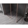 Mexen Kioto-XF dušo sienelė Walk-in su rėmu 70 x 70 cm, permatoma 10 mm, šepečių varis - 800-070-202-04-65-070-XF