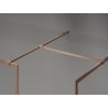 Mexen Kioto-XF dušo siena Walk-in su rėmeliu 140x100 cm, skaidrus 10 mm, šlifuotas varis - 800-140-202-04-65-100-XF