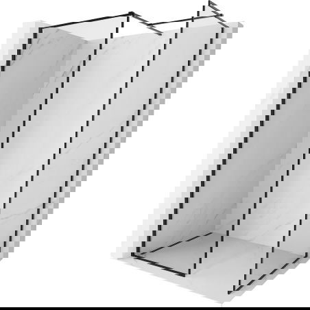 Mexen Kioto-XF dušo sienelė Walk-in su rėmu 100 x 80 cm, skaidri 10 mm, juoda - 800-100-202-04-70-080-XF