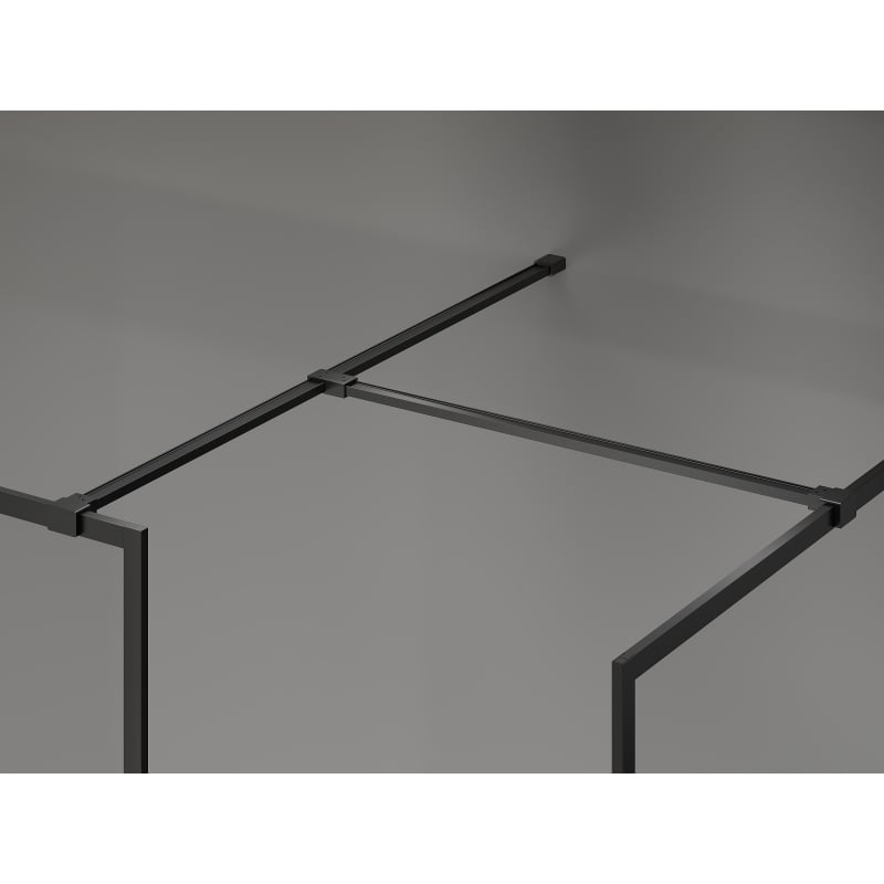 Mexen Kioto-XF dušo siena Walk-in su rėmu 150 x 90 cm, skaidri 10 mm, juoda - 800-150-202-04-70-090-XF