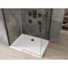 Mexen Omega stumdoma dušo kabina 110 x 70 cm, Skaidrus, Juoda + dušo padėklas Flat, Balta - 825-110-070-70-00-4010B
