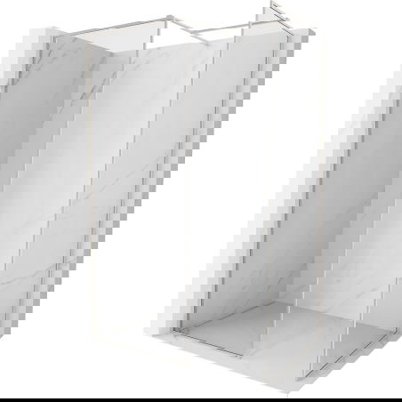 Mexen Kioto-XF Dušo sienelė Walk-in su rėmu 120x120 cm, skaidri 10 mm, šepečiu nikeliuotas - 800-120-202-04-97-120-XF