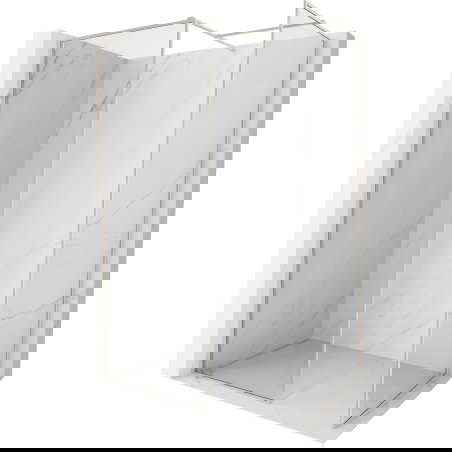 Mexen Kioto-XF Dušo siena Walk-in su rėmu 150x120 cm, skaidrus 10 mm, šlifuotas nikelis - 800-150-202-04-97-120-XF