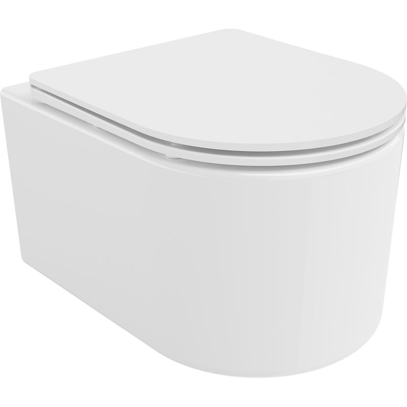 Mexen Sofia WC dubuo Rimless su lėtai nusileidžiančia plokšte, duroplastikas, blizganti balta - 30540300