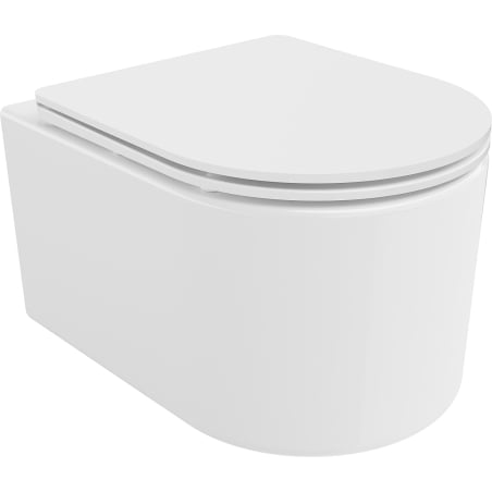 Mexen Sofia pakabinamas Rimless WC su lėtaeigiu slim dangčiu, duroplast, blizgus baltas - 30540300