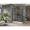 Mexen Omega stumdoma dušo kabina 130 x 70 cm, permatomo stiklo, juoda + Flat padėklas, baltas - 825-130-070-70-00-4010B