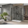Mexen Omega stumdoma dušo kabina 130 x 70 cm, permatomo stiklo, juoda + Flat padėklas, baltas - 825-130-070-70-00-4010B