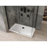 Mexen Omega stumdoma dušo kabina 130 x 70 cm, permatomo stiklo, juoda + Flat padėklas, baltas - 825-130-070-70-00-4010B