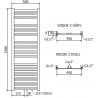 Mexen Hades elektrinis radiatorius 1500 x 500 mm, 600 W, auksinė spalva - W104-1500-500-2600-50