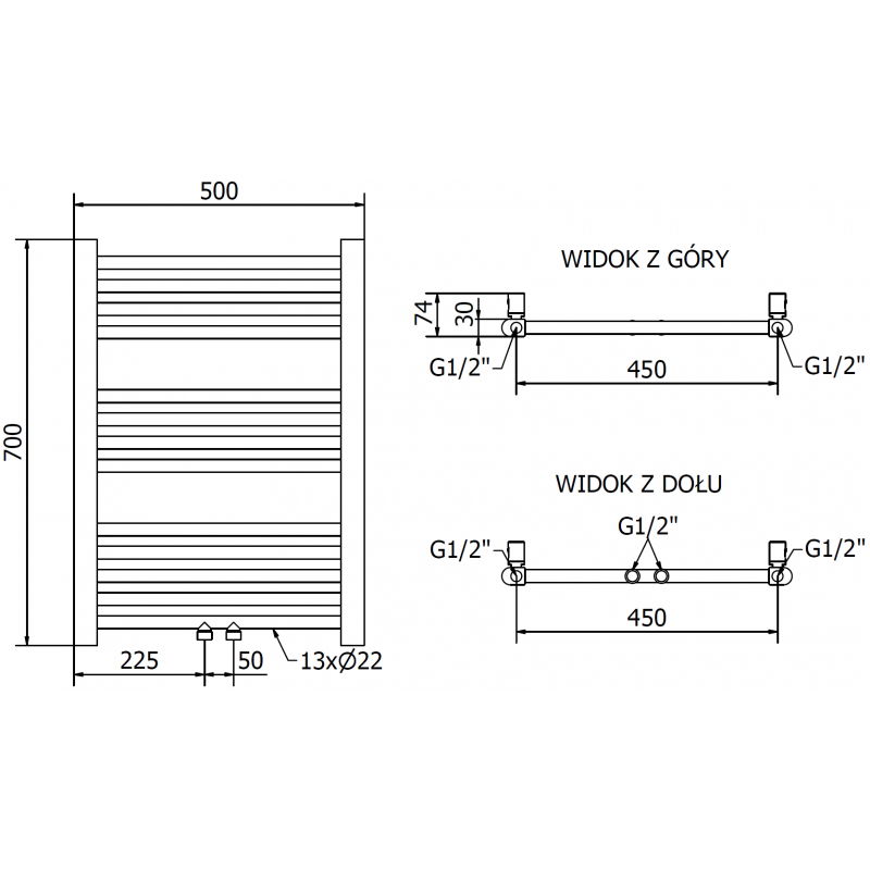 Mexen Mars elektrinis radiatorius 700 x 500 mm, 300 W, auksinis - W110-0700-500-2300-50