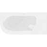 Mexen Mia laisvai stovinti laisva dešininė vonia 140 x 75 cm, balta, baltas persipylimas - 52691407500P-20