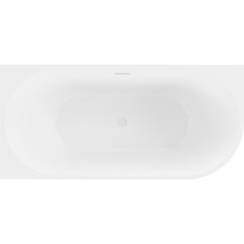 Mexen Mia laisvai pastatoma kampinė vonia kairė 160 x 80 cm, balta, baltas perliebimas - 52691608000L-20