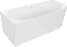 Mexen Mia laisvai stovinti kampinė vonia kairinė 160 x 80 cm, balta, baltas persipylimas - 52691608000L-20