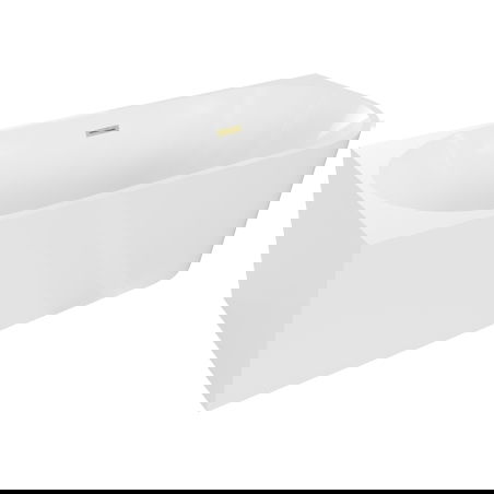 Mexen Mia laisvai stovinti vonia, kampinė kairė 160 x 80 cm, balta, šepečiu valytu auksiniu perpylimu - 52691608000L-55