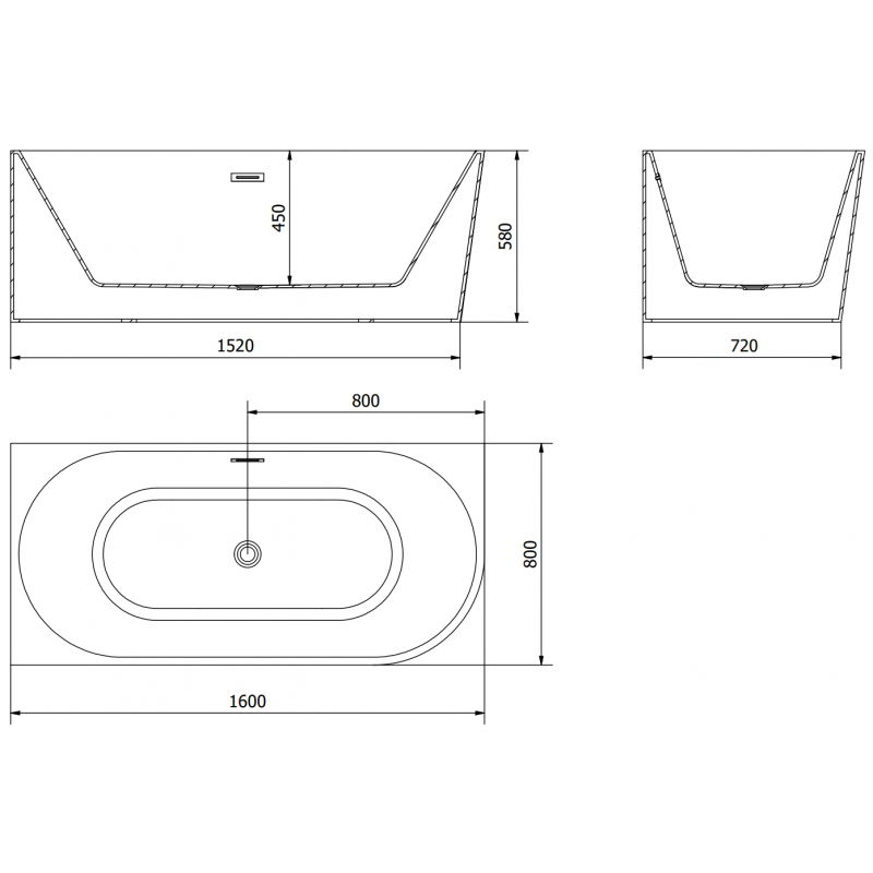 Mexen Mia laisvai pastatoma kampinė vonia kairinė 160 x 80 cm, balta/juoda, perpildymas auksinis šlifuotas - 52691608075L-55