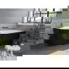 Mexen Mia laisvai pastatoma kampinė dešinė vonia 160 x 80 cm, balta/juoda, persipylimas rožinis auksas - 52691608075P-60