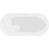 Mexen Luna laisvai pastatoma vonia 140 x 75 cm, balta, baltas persipylimas - 52031407500-20