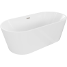 Mexen Luna laisvai pastatoma vonia 140 x 75 cm, balta, šlifuotas nikelis - 52031407500-97