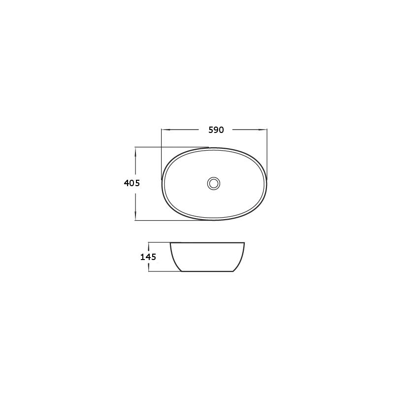Mexen Viki praustuvas ant stalviršio 59 x 40 cm, baltas - 21056000