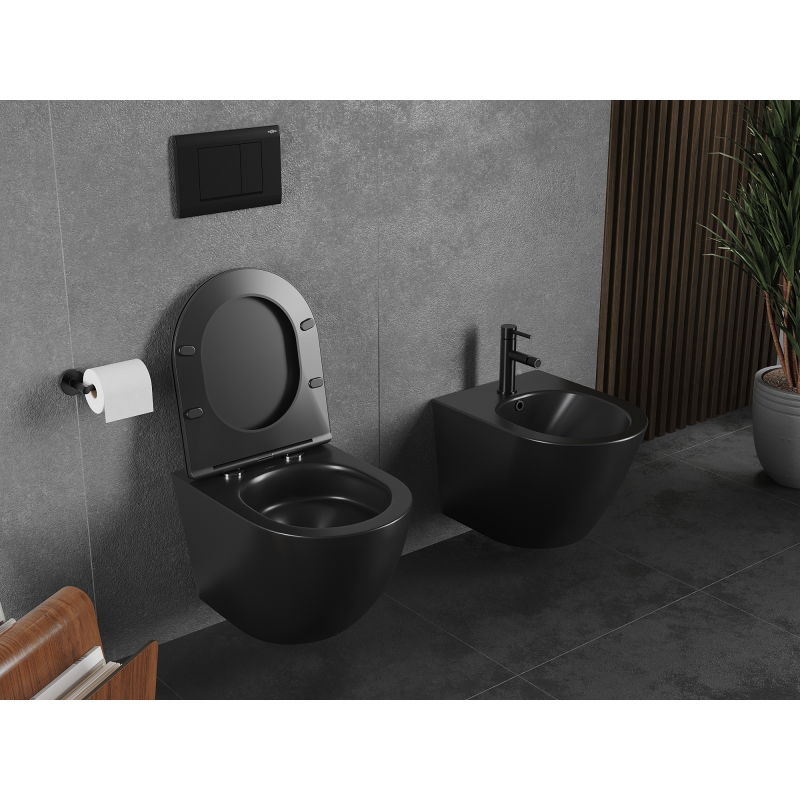 Mexen Lena pakabinamasis tualetas Rimless Tornado, juodas matinis - 3322XX85T