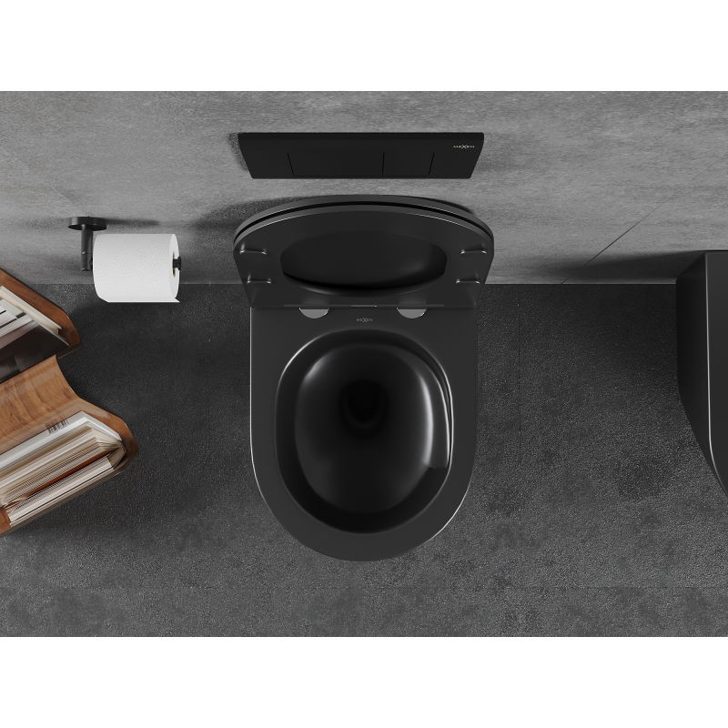 Mexen Lena pakabinamasis tualetas Rimless Tornado, juodas matinis - 3322XX85T