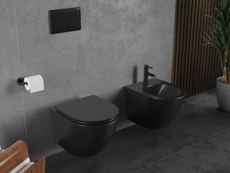 Mexen Lena WC dubuo Rimless Tornado su lėtai nusileidžiančia plona lentele, duroplast, juoda matinė - 30221085T