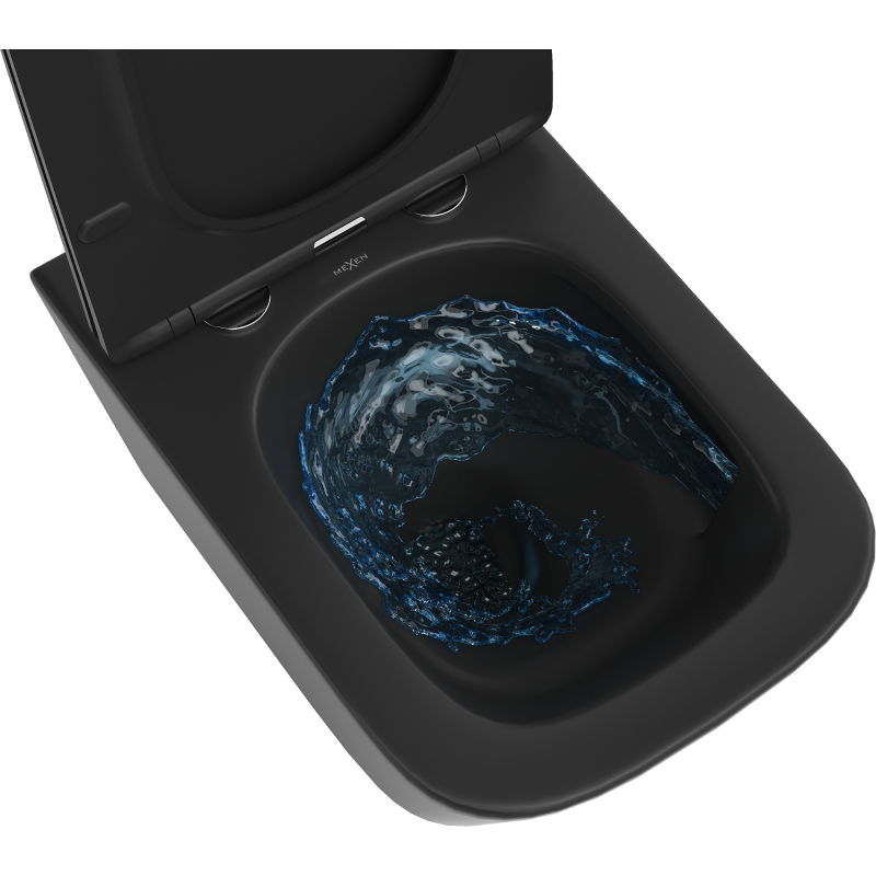 Mexen Teo WC dubuo Rimless Tornado su lėtai nusileidžiančiu dangčiu slim, duroplastikas, juodas matinis - 30850685T
