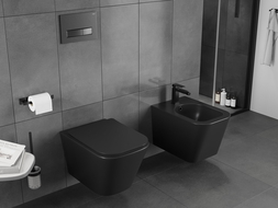 Mexen Teo WC dubuo Rimless Tornado su lėtai nusileidžiančiu slim dangčiu, duroplast, juoda matinė - 30850685T