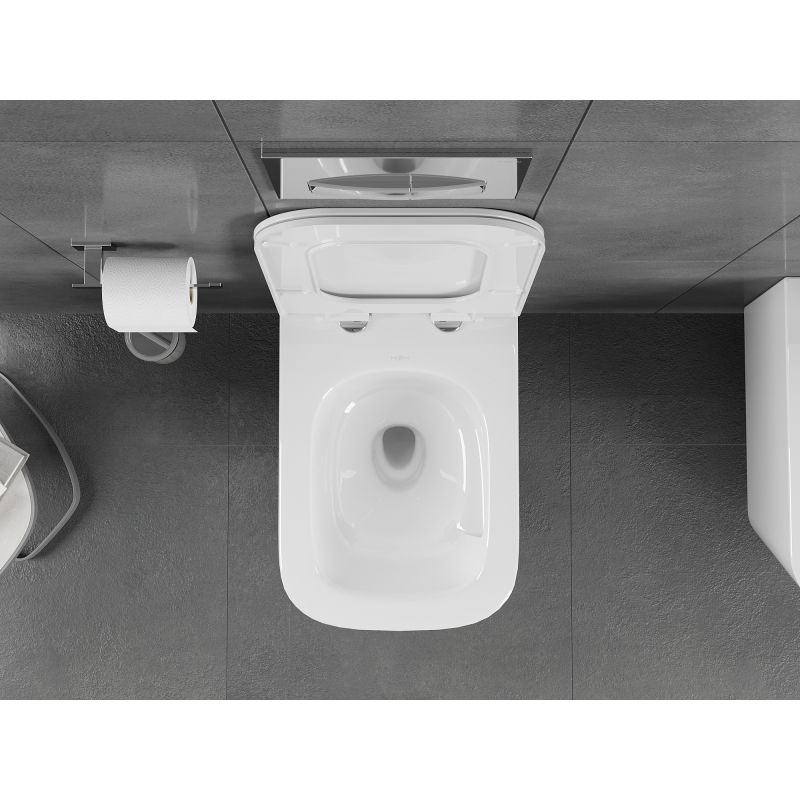 Mexen Teo WC dubuo be ratlankio Tornado su lėtai nusileidžiančiu plonu dangčiu, duroplastikas, blizgi balta - 30850700T