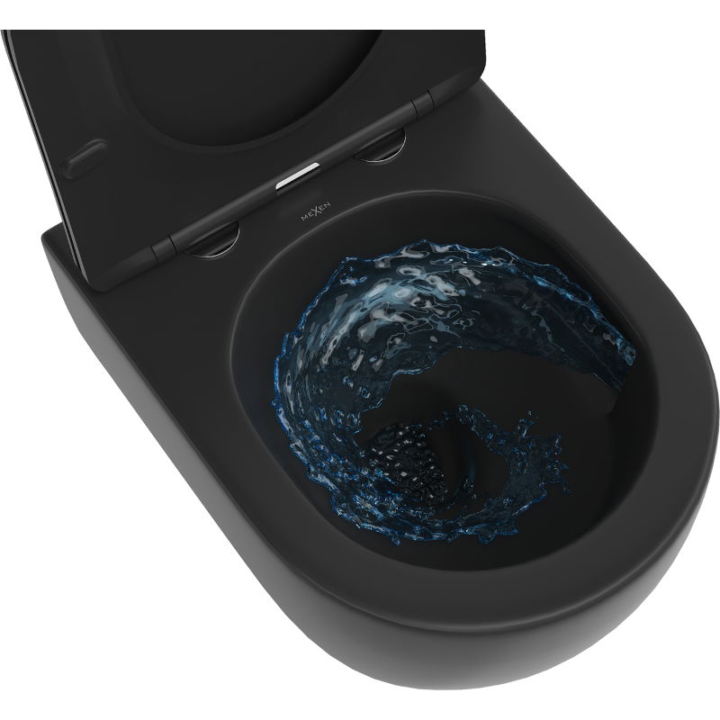 Mexen Carmen WC puodai Rimless Tornado, juodai matinė - 3388XX85T