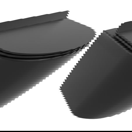 Mexen Carmen WC puodų rinkinys su lėtai nuleidžiama plokščia duroplasto sėdyne, juoda matinė - 30880185T