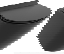 Mexen Carmen WC puodų rinkinys su lėtai nuleidžiama plokščia duroplasto sėdyne, juoda matinė - 30880185T