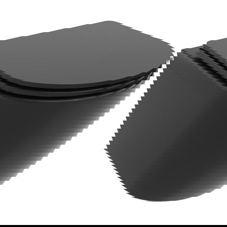 Mexen Carmen WC puoduke Rimless Tornado su lėtai nusileidžiančiu slim dangčiu, duroplast, juodas matinis - 30881085T