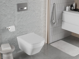 Mexen Riva WC dubenėlis be ratlankio Tornado su minkštai nusileidžiančiu plonu dangčiu, duroplastikas, blizgi balta - 30630200T