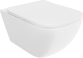 Mexen Timo WC dubenėlis be ratlankio su lėta nusileidimo plona sėdyne, dureplastinė, balta blizgi - 30650200T